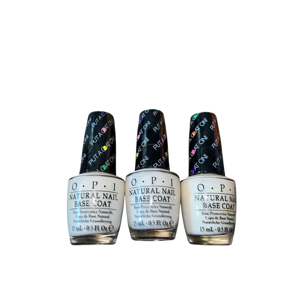 OPI Natural Nail Base Coat Put A Coat On! 0.5 Fl Oz Lot Of 3 Bottles